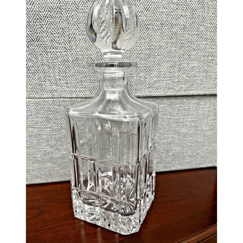 Vintage 1980's Towle 24% Lead Crystal Square Decanter‎ w/ Stopper